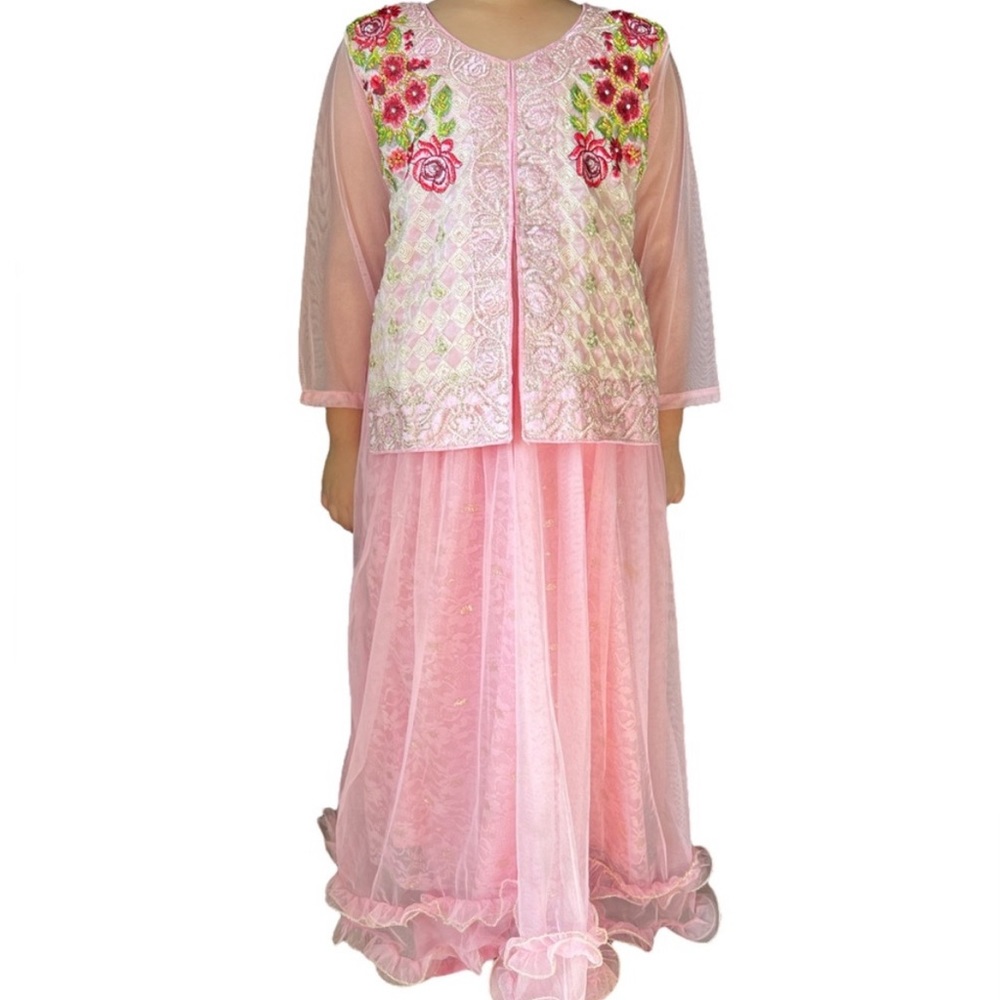 PAKISTANI ETHNIC WEAR Girls Pink Dress
(Maxi )